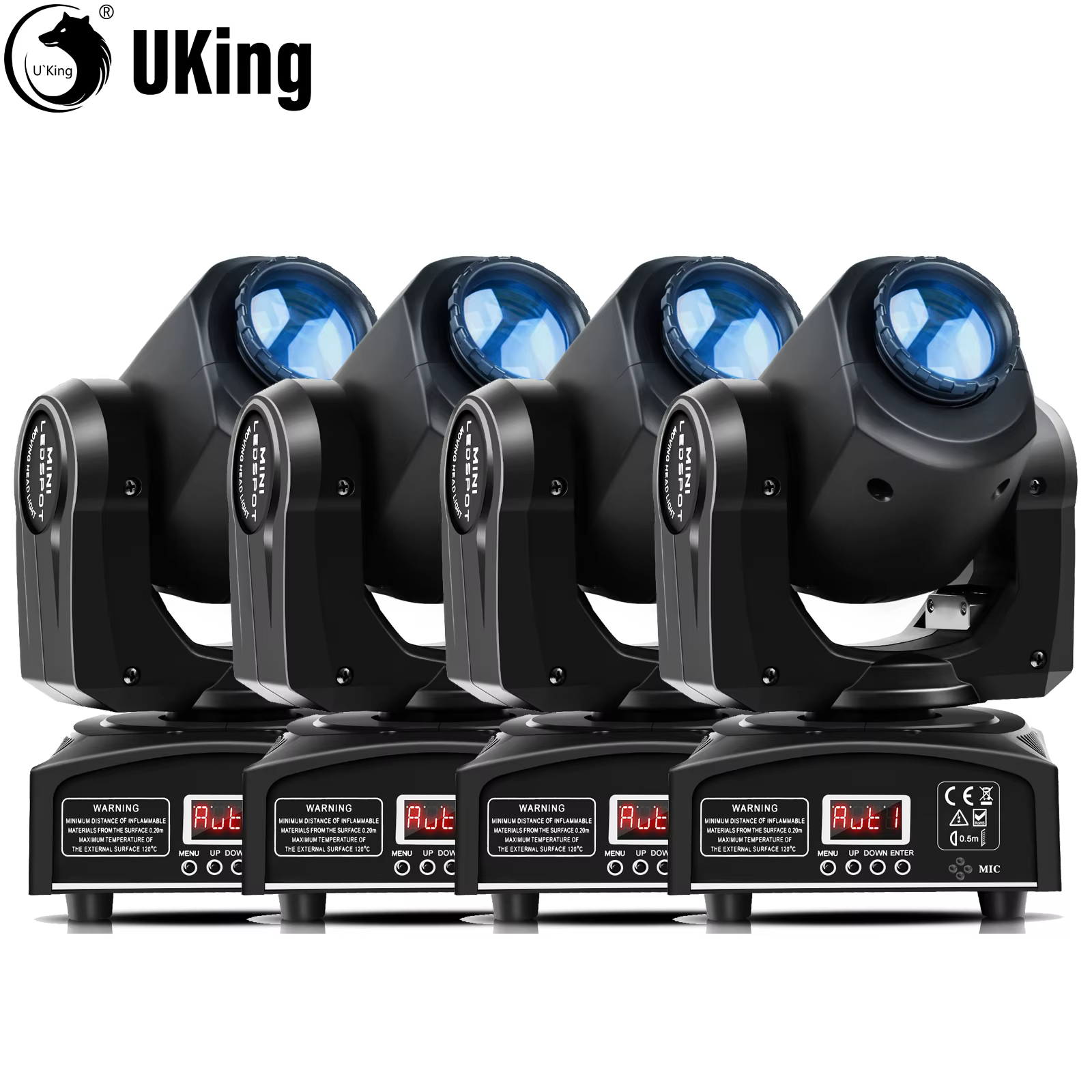 U'King 4 Uds 30W haz Gobo luces con cabezales móviles RGBW luces LED de escenario DMX512 focos para DJ Disco boda fiesta iluminación de escenario - imagen 2