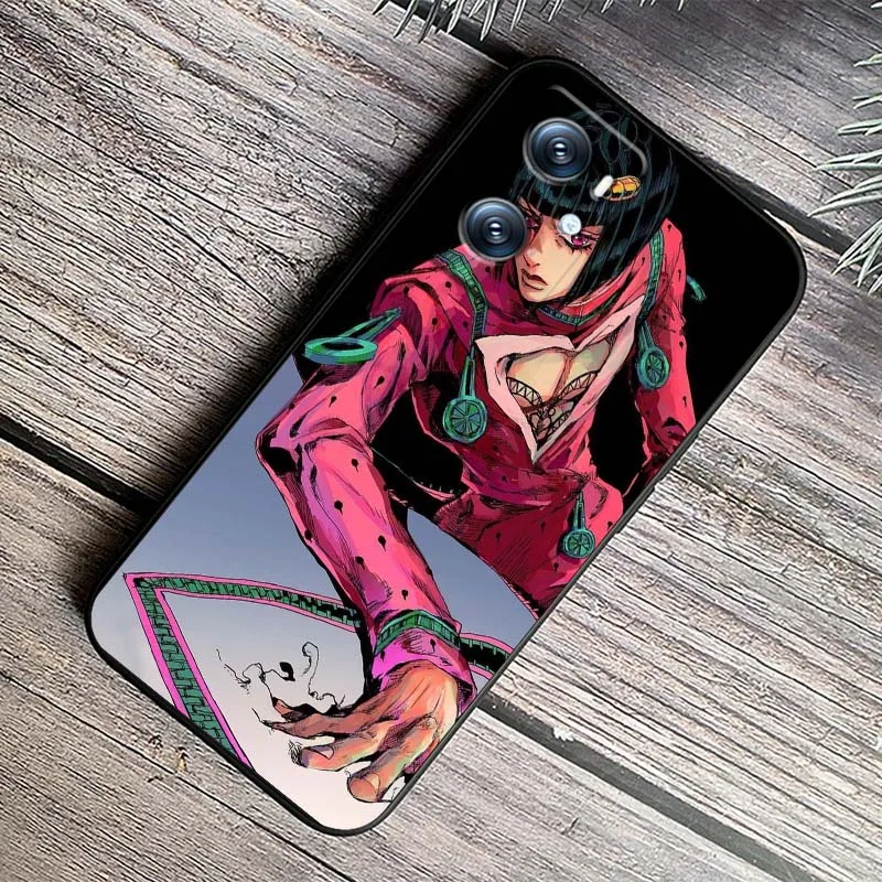 J-JoJo Bizarres A-Adventure para OPPO Reno 7 A96 A40 A58 5 6 Realme GT A74 A78 Neo2 A74 A78 Find X5 X3 X7 X8 funda de teléfono negra - imagen 4
