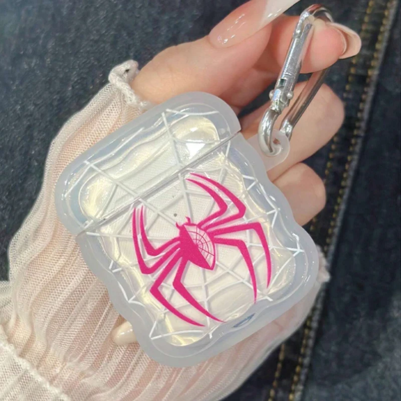 Funda Red Spider Airpod Pro2 para hombre, funda para auriculares negra y rosa roja para AirPods 2 3 Pro, funda de segunda generación, regalo para amigos - imagen 3