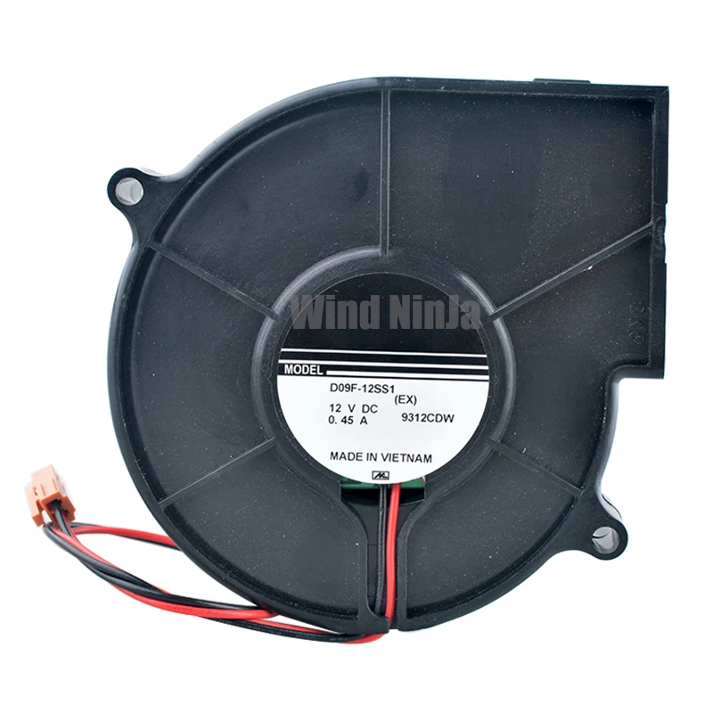 D09F-12SS1 93x93x30mm ventilador centrífugo Turbo DC12V 0.45A ventilador de refrigeración de 2 pines para proyector copiadora - imagen 3