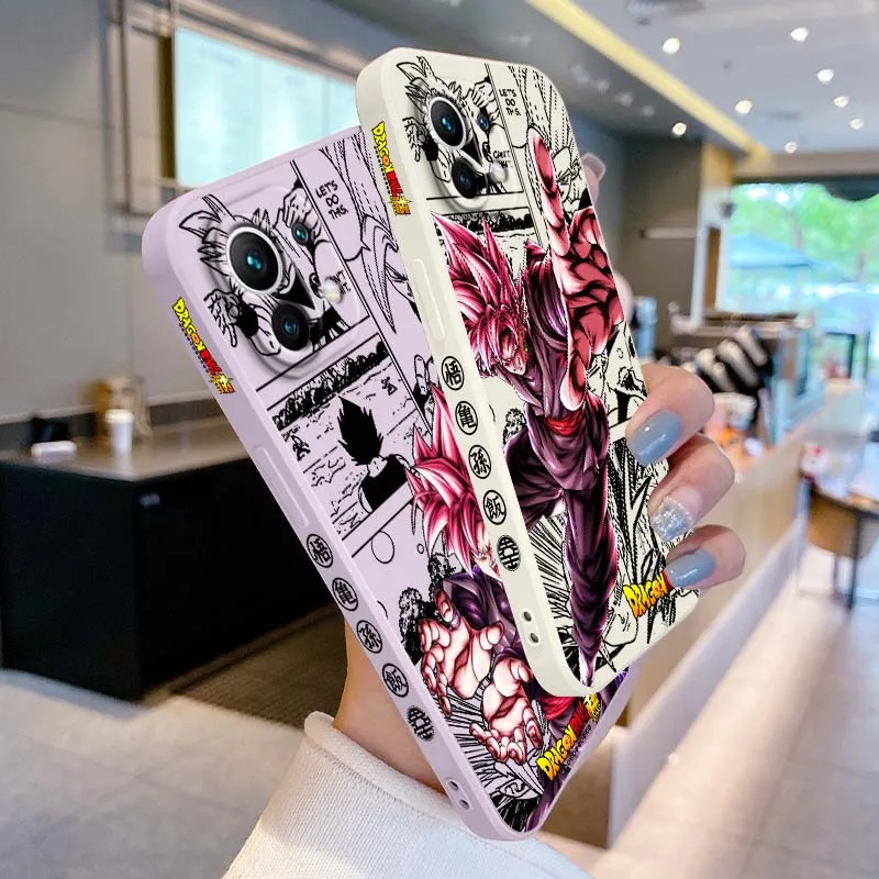 D-Dragon Ball Son Goku Manga funda para Xiaomi Mi 17 15 14 13 12 11 9 13T 12T Lite Pro Max 5G funda de teléfono con cuerda izquierda líquida - imagen 2