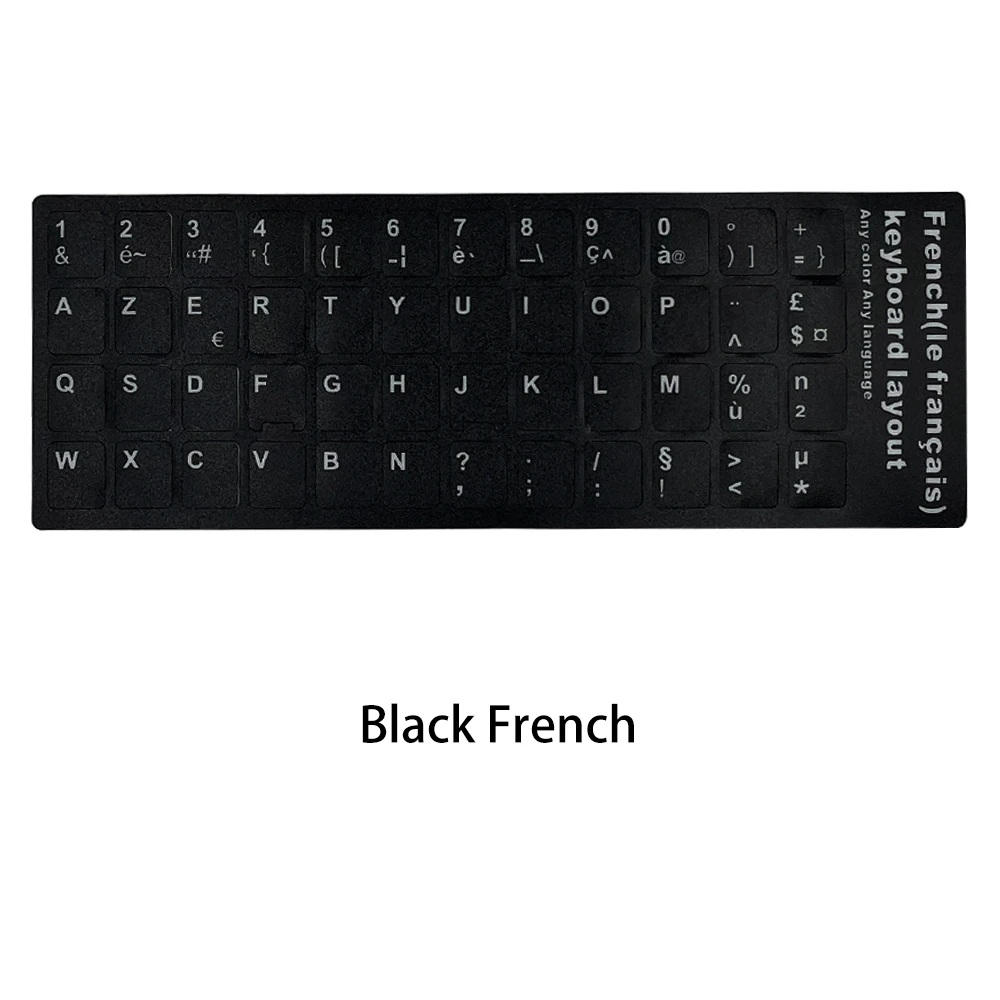 Pegatinas de teclado para ruso, español, portugués, árabe, coreano, francés, hebreo, japonés, ordenador portátil, PC, diseño de letras del alfabeto - imagen 4