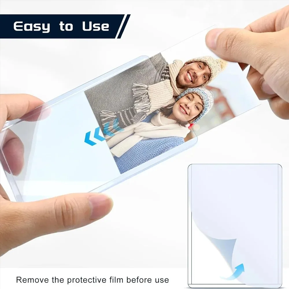 Funda transparente para tarjetas Kpop coreanas, con película protectora, tarjetero transparente, fundas para tarjetas de juego de fotos de ídolo, 35PT, 1-50 Uds. - imagen 2