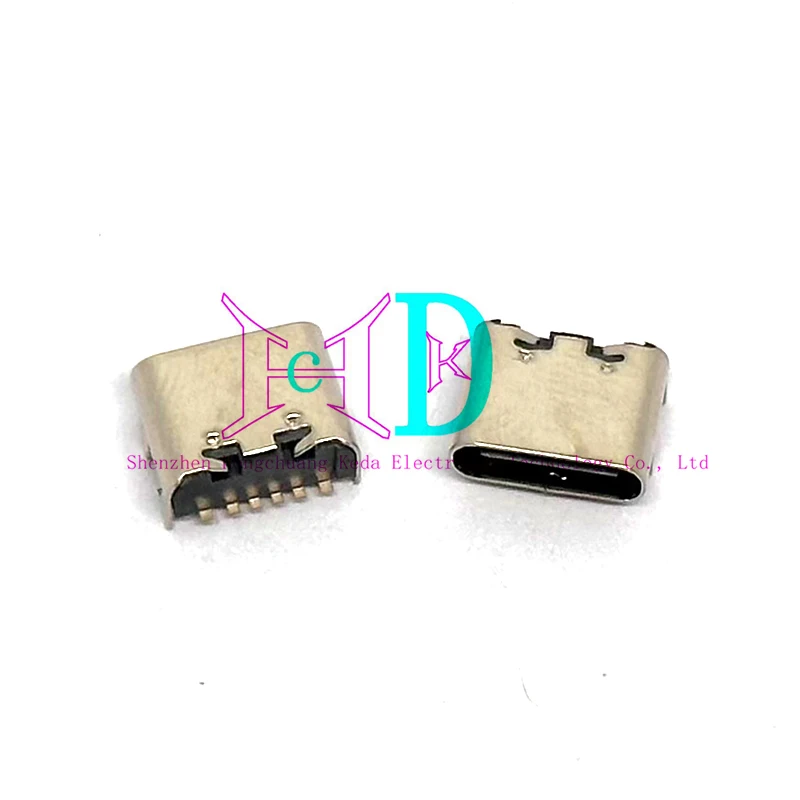 5 uds USB tipo C hembra Jack puerto de carga enchufes conector de 6 pines SMD PCB soldadura DIY reparación USB tipo C adaptador de enchufe - imagen 4