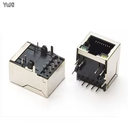 YUXI Conector RJ45 Hembra en Ángulo Recto con LED y Filtro