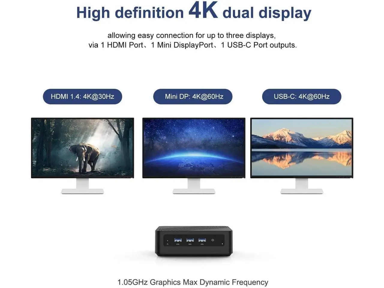 Mini PC Intel Core i5-5257U Mini computadora Windows 10 Pro, actualizable 8 GB de RAM + 256 GB de SSD - imagen 3