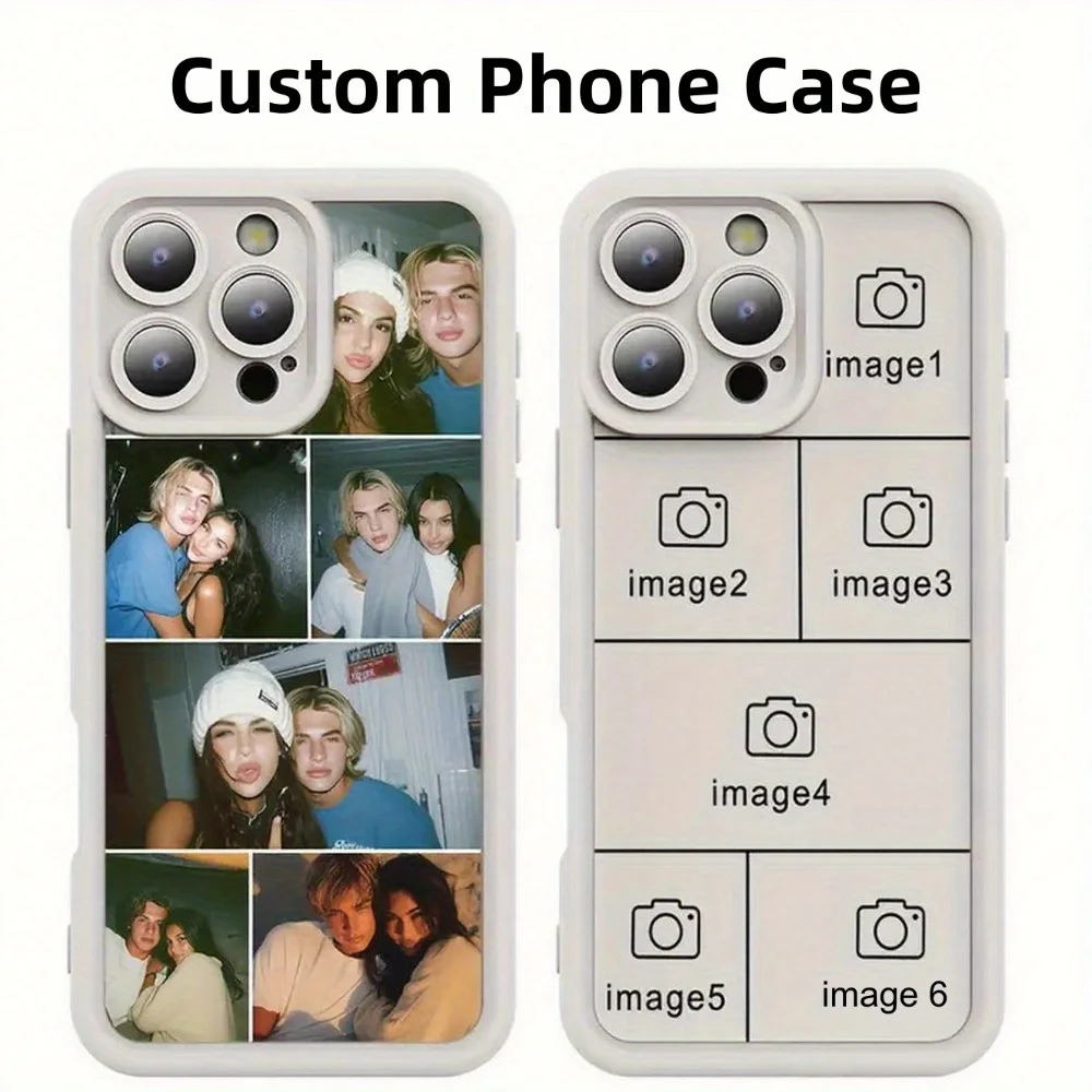 DIY imagen múltiple foto personalizada funda suave para iPhone 16 15 14 13 12 11 Pro Max SE 2020 2022 X XS XR Plus funda trasera de silicona TPU - imagen 3