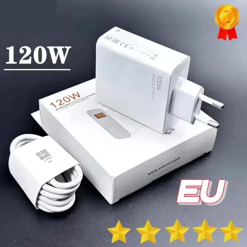 Cargador Original Xiaomi 120W 67W 33W, carga rápida, adaptador de carga Gan de pared UE, Cable USB tipo C para modelo Xiaomi Redmi