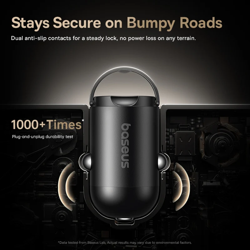 Baseus 45W Mini cargador de coche UFCS PPS QC PD carga rápida para tabletas iPhone 17 16 15 14 13 Samsung Xiaomi cargador de teléfono de coche - imagen 4