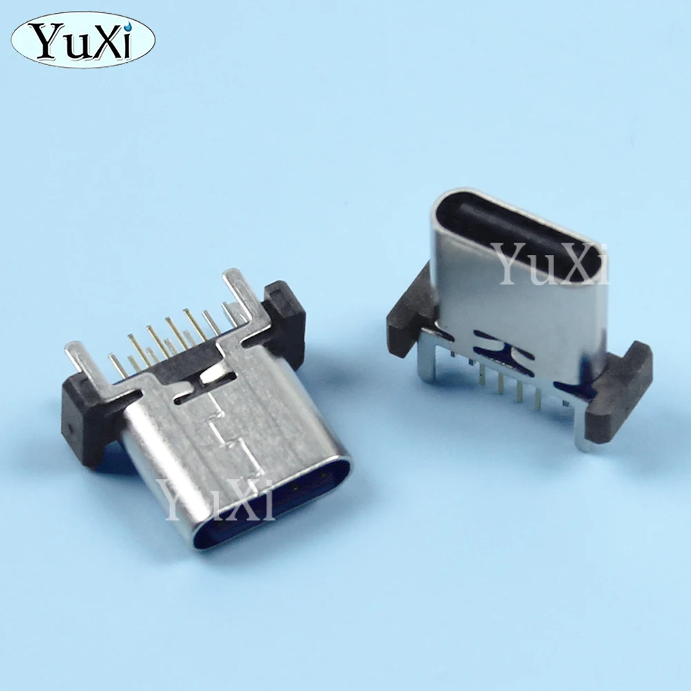 Conector USB tipo C hembra Vertical, 2 piezas, 16 Pines, 180 grados, 16P, H9.3/10/10.5/12.4/13.1/13.7/15/17.5mm, reparación - imagen 4