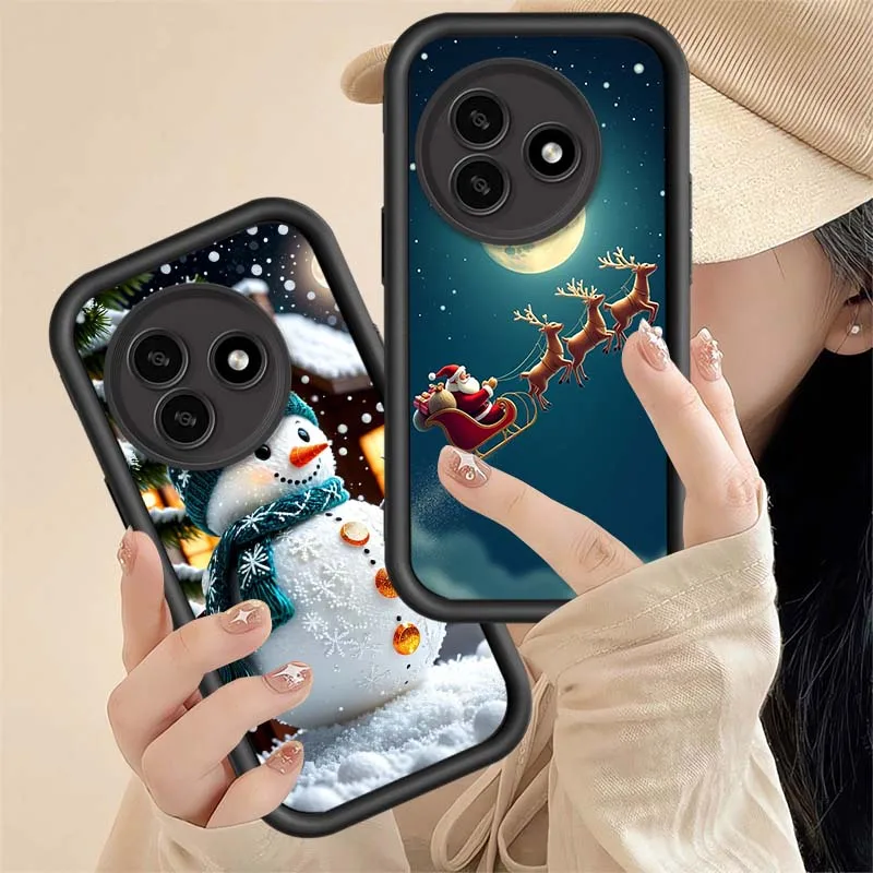 Funda con patrón de muñeco de nieve de invierno para Infinix Tecno Camon 12 19 20 30 F2 Pop 2 F 5 6 7 8 9 10 Pro Neo Eye escalera funda de teléfono