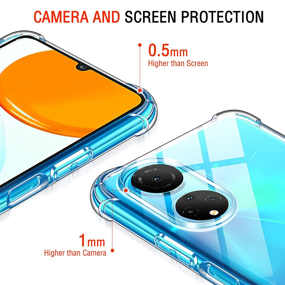 Funda transparente de silicona AirBag de 4 esquinas a prueba de golpes para Honor X10 X20 SE X30 Max X30i X40i X40 GT Racing, funda suave de TPU para teléfono - imagen 3