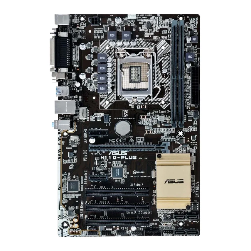 Placa base ASUS H110-PLUS compatible con i7-7700 6700K i5-7600 6500 i3-7300 CPU DDR4 32GB LGA1151 Intel H110 USB 3,0 PCIe 3,0 ATX - imagen 3