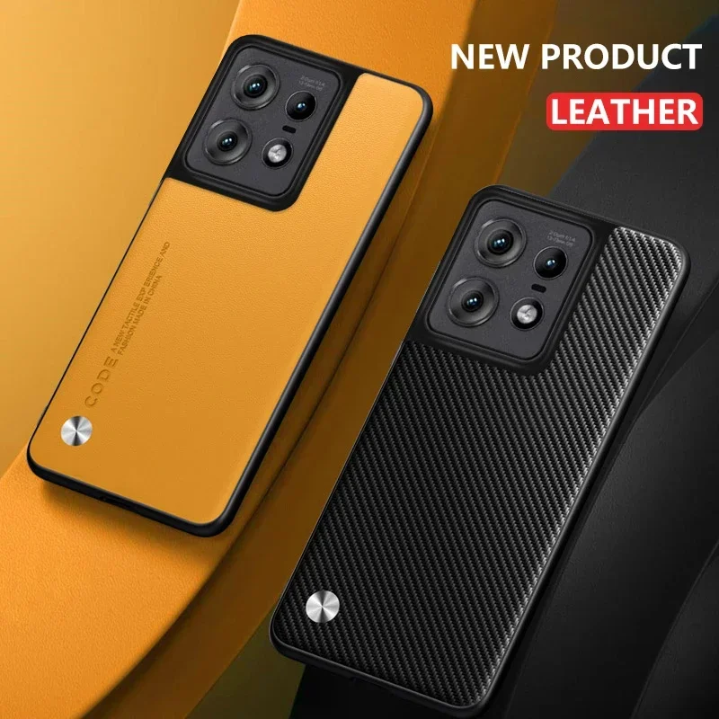 Funda de cuero para Motorola Moto Edge 50 Pro, funda protectora de silicona mate de fibra de carbono de lujo para teléfono MotorolaEdge50Pro Coque - imagen 4