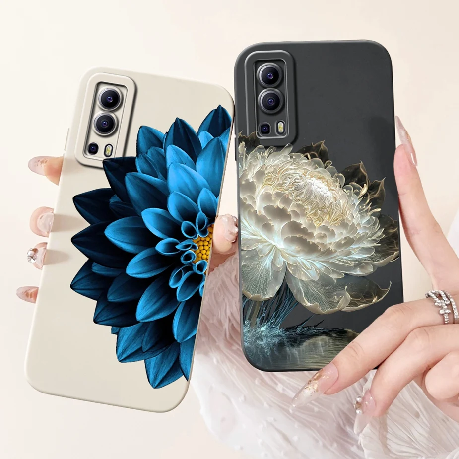 Para Vivo Y52 5G funda V2053 elegante flores caramelo pintado funda de teléfono para Vivo Y72 5G Y 52 VivoY52 VivoY72 V2041 Fundas suaves - imagen 4