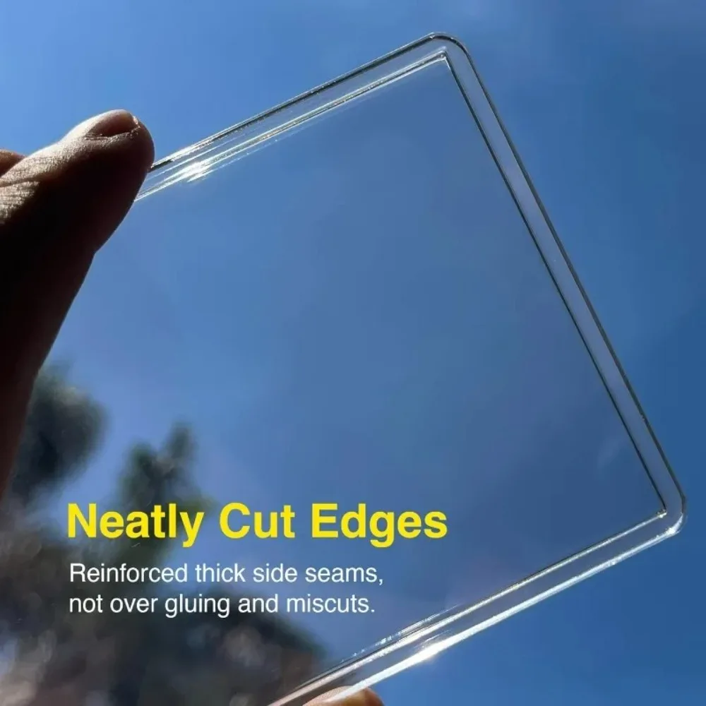 Funda transparente para tarjetas Kpop coreanas, con película protectora, tarjetero transparente, fundas para tarjetas de juego de fotos de ídolo, 35PT, 1-50 Uds. - imagen 3