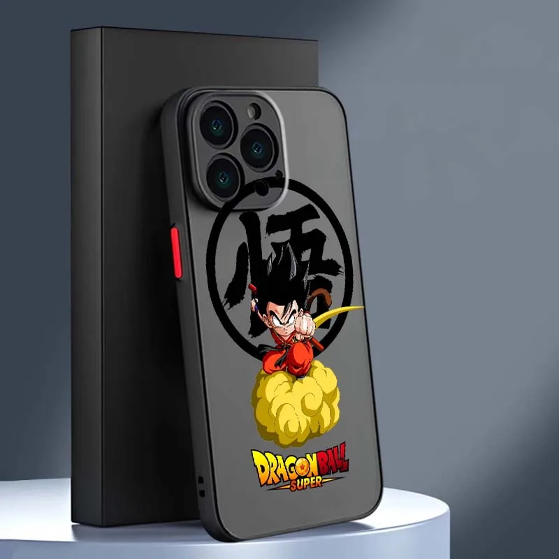 D-Dragon Ball tarjetas Son Goku para Apple iPhone 17 16 15 14 13 12 11 Air Plus Pro Max funda de teléfono translúcida esmerilada - imagen 5