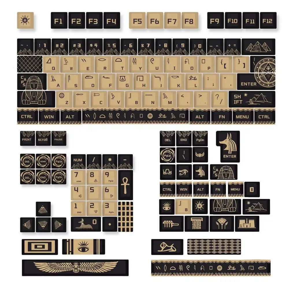 Juego completo de teclas de 140 teclas, sublimación térmica PBT de altura de cereza para teclado mecánico 61 68 75 87 96 98 100 104 108 - imagen 5