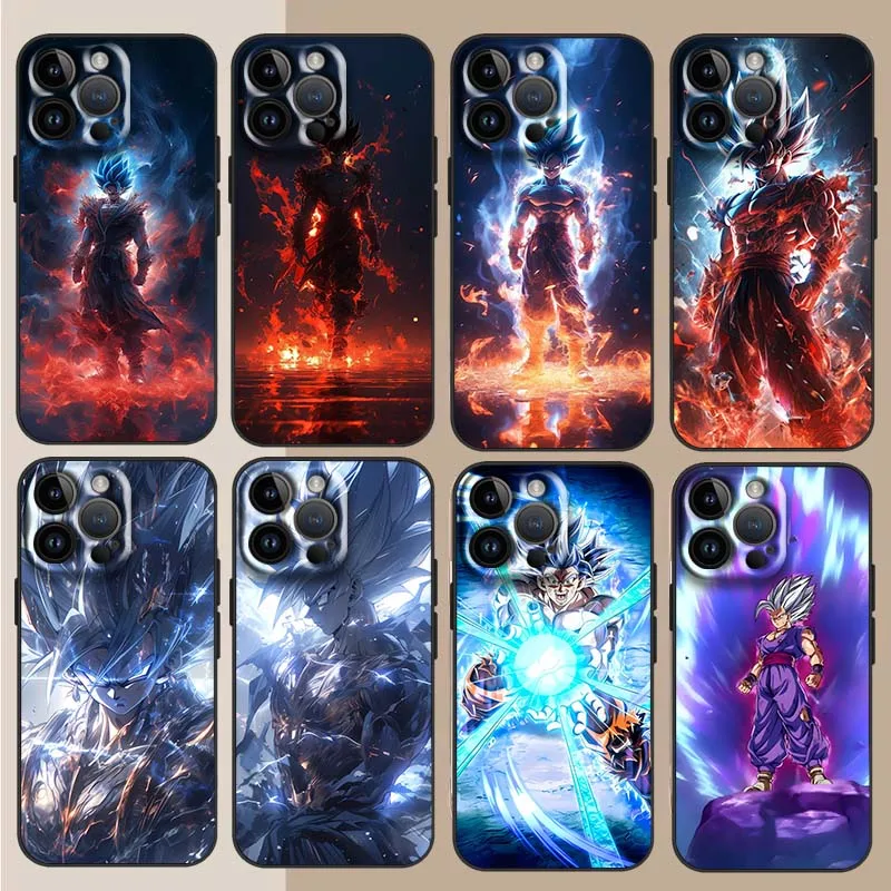 Anime Art d-dragon Ball Cool para Apple iPhone 16 15 14 13 12 11 XS X Mini Plus Pro Max funda de teléfono negra