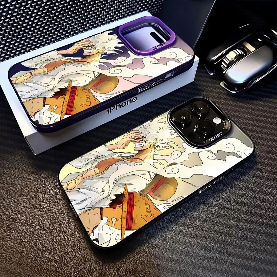 Funda de teléfono para iPhone 11 12 14 16e 16Pro 15 14Pro XS MAX 13 Pro MAX XR Soft Shell O-One PiecesS Luffy 5 Gear