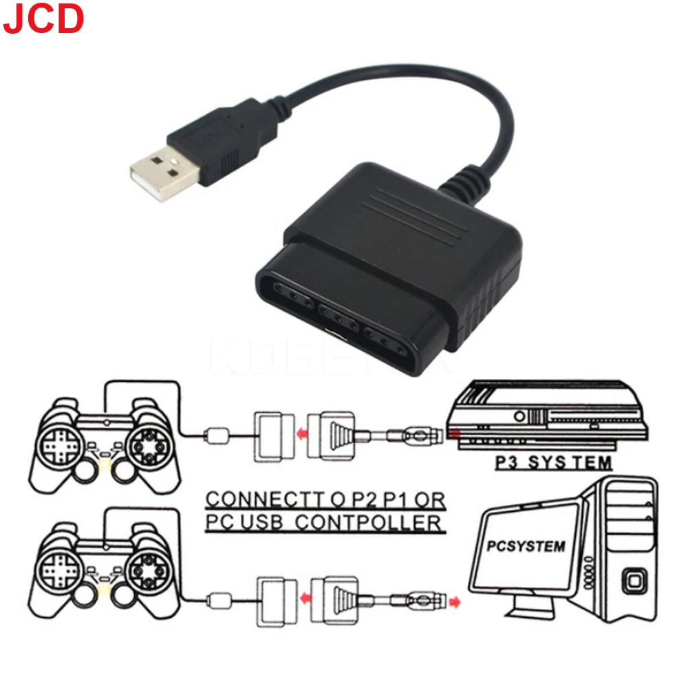 JCD 1 adaptador USB para PS2 a PS3 PC convertidor de vídeo para controlador de juegos accesorios de juego duraderos de alta calidad