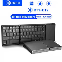 Teclado triple con panel táctil tres teclado Bluetooth Mini teclado portátil teclado recargable para PC Windows Android IOS