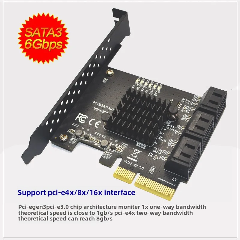 PCIe a 6/8/10 puertos SATA 3 III 3,0 6 Gbps SSD adaptador PCI-e PCI controlador tarjeta de expansión soporte - imagen 2