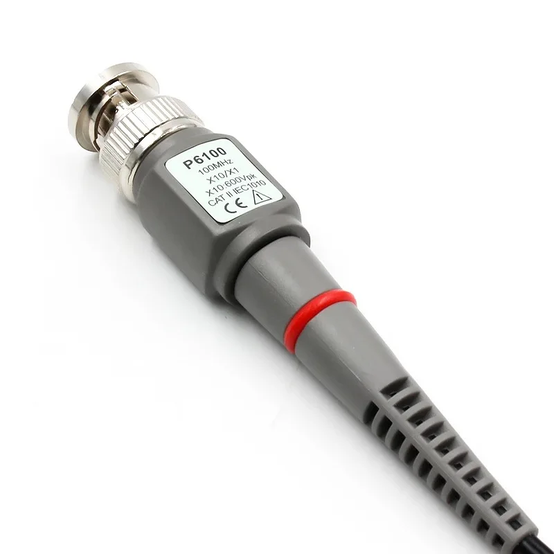 2 uds 1 par 1,2 M P6100 BNC sonda de osciloscopio DC-100MHz analizador de alcance sonda de pinza de cocodrilo 100MHz 1X 10X Cable de cables de prueba Mayitr - imagen 5