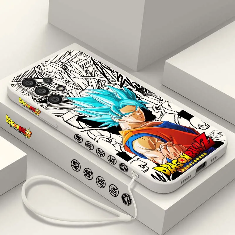 Funda artística d-dragon Balls Saiyan para Samsung Galaxy A71 A55 A54 A53 A51 A50 A40 A15 A14 A06 5G, funda de teléfono con cuerda izquierda líquida - imagen 4