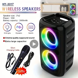 Altavoz Bluetooth Portátil con Micro Karaoke y Luces LED