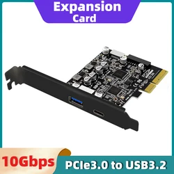 Adaptador PCIe 3.0 a USB‑C 3.2 Frontal 10 Gbps