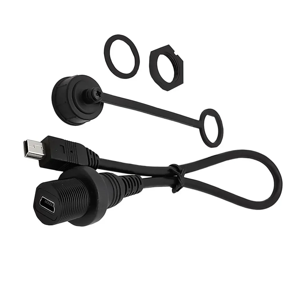 Mini Cable impermeable USB 2,0 IP67, Mini USB 5 pines IP 67 macho a hembra montaje en Panel cable de extensión de conector a prueba de agua 30cm