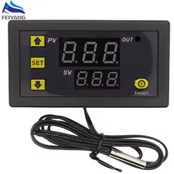 Termostato de pantalla LED con Control Digital de temperatura, instrumento de Control de calor y refrigeración, línea de sonda de AC110-220V, W3230, 12V, 24V, 20A