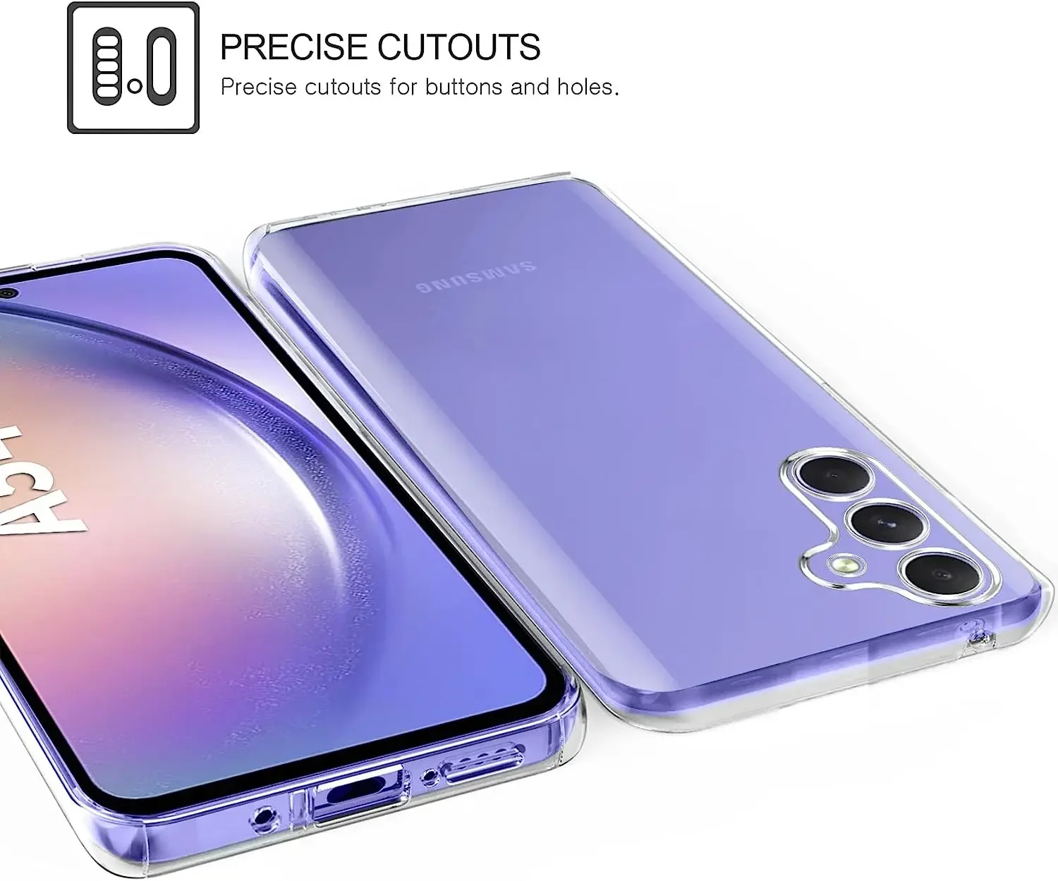 Funda transparente de silicona de protección completa 360 para Samsung Galaxy S24FE A56 A36 A16 A06 A26 A55 A35 A05S A54 A34 A24 cubierta transparente - imagen 4