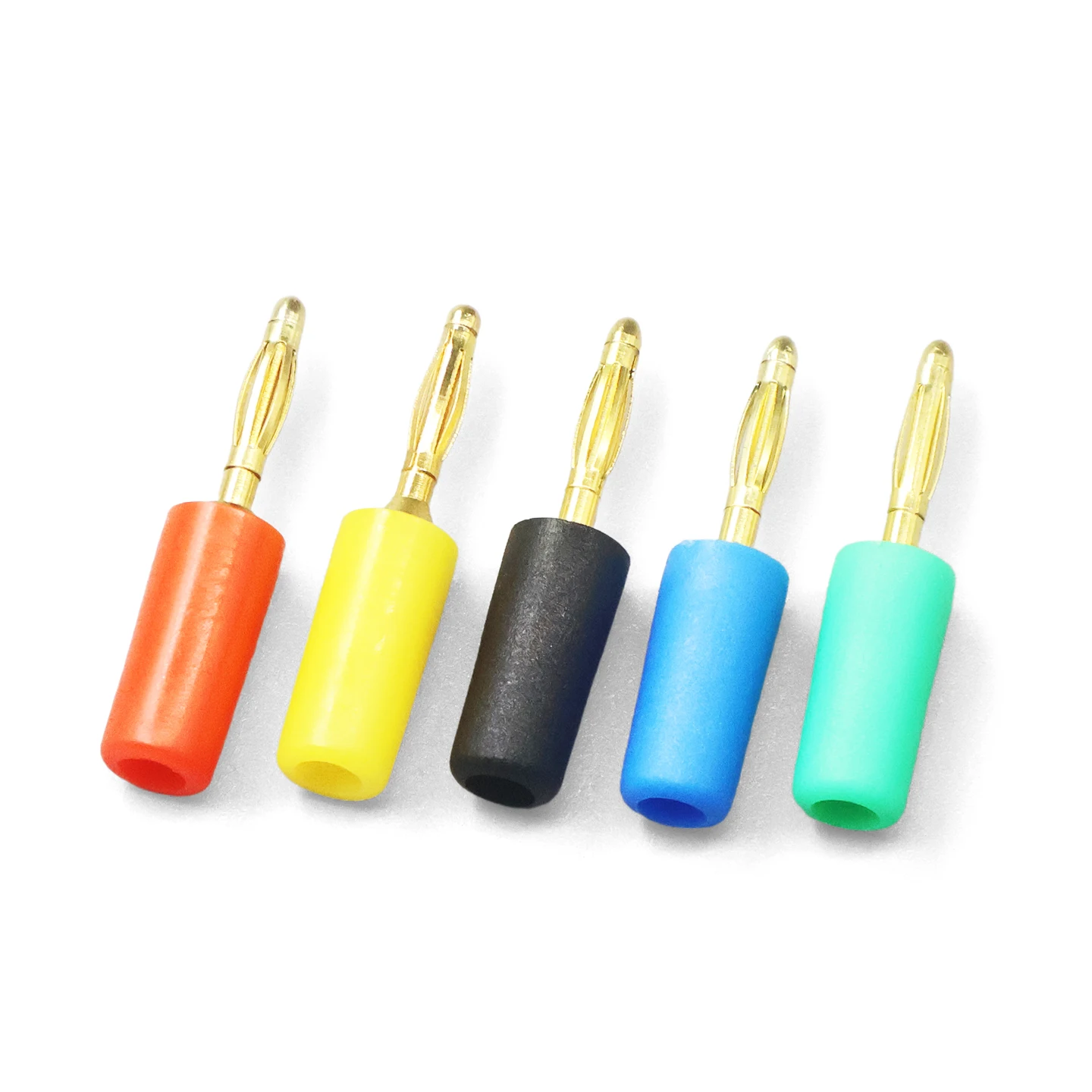 5 uds cobre puro chapado en oro 2MM pequeño conector banana 2mm cabeza de linterna experimento de soldadura línea de prueba enchufe de panel aislado - imagen 2