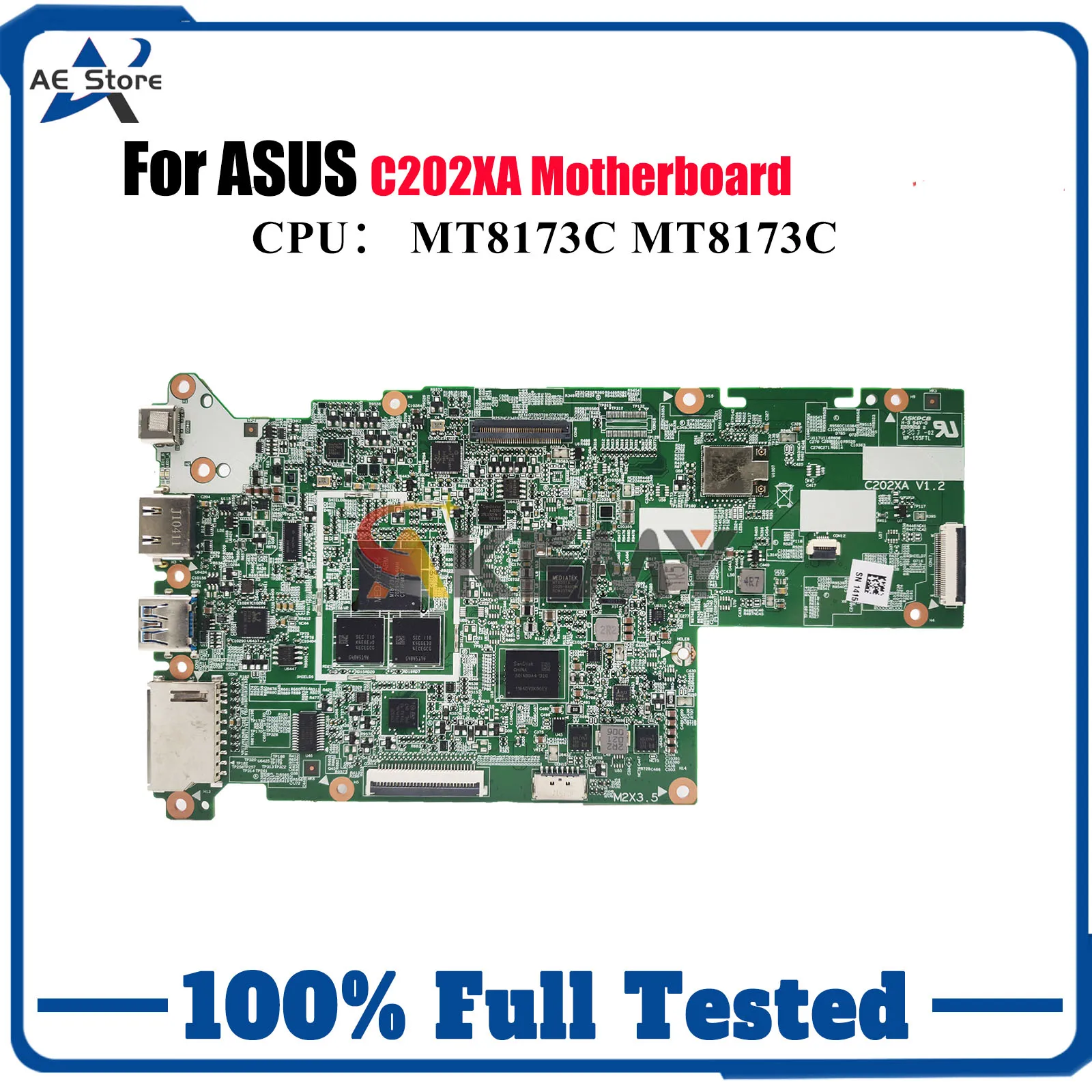 Placa base para ordenador portátil C202XA para ASUS Chromebook C202X C202XA placa base para portátil con MT8173C 100% pruebas OK envío rápido stk