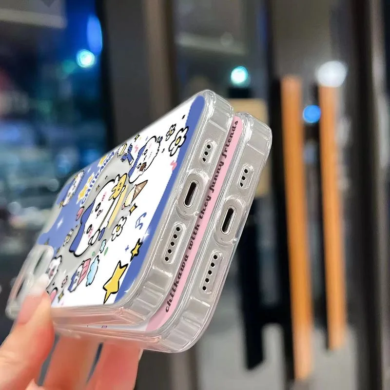 Funda de teléfono magnética Kawaii Chiikawas Cute Ins Magsafe para Samsung Galaxy S25 S24 S23 S22 S21 S20 FE Plus Ultra 5G TPU transparente suave - imagen 4