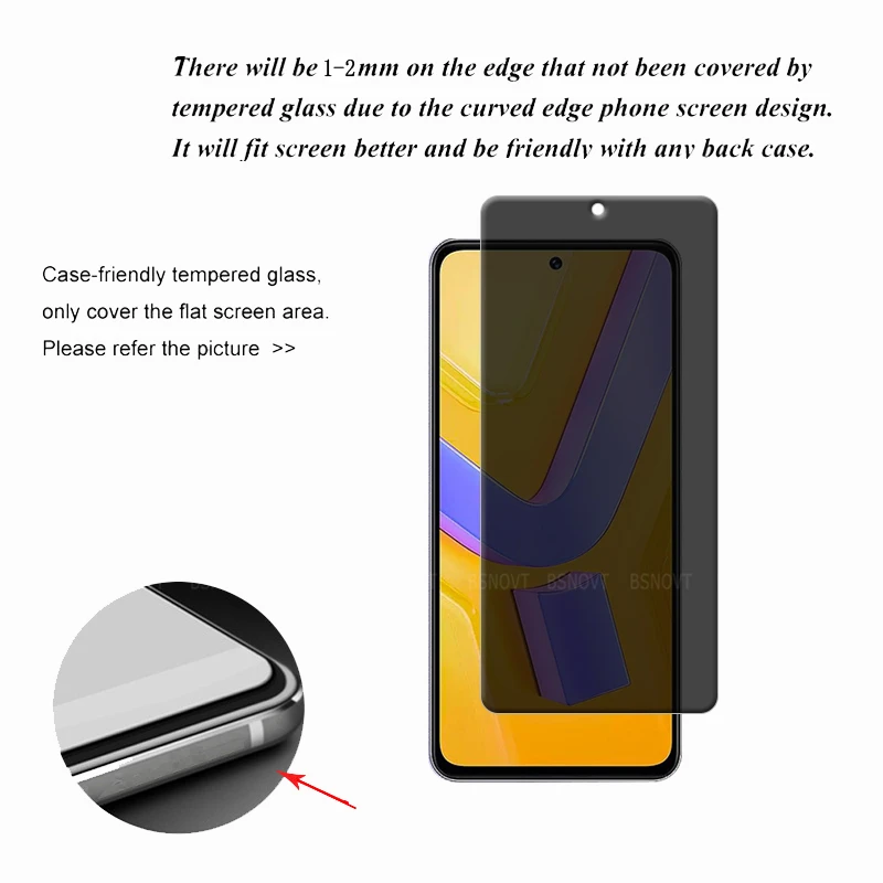 4/3/2/1 Uds para Vivo V40 SE vidrio Vivo V40 SE vidrio templado Protector de teléfono Anti-espía privacidad para Protector de pantalla Vivo V40 SE - imagen 4