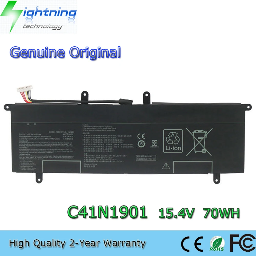 C41N1901 Batería para portátil 15.4V 70Wh para Asus ZenBook 14 UX481FL Duo UX481FA 0B200-03520100, etc.
