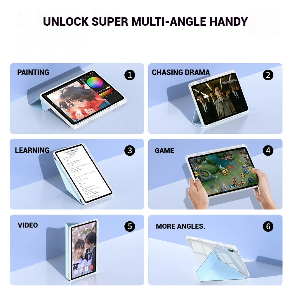 Para Samsung Tab S7 S8 S9 Plus S10 FE 11 10,9 12,4 pulgadas Funda inteligente magnética para Tab A9 8,7 "Plus 11" A8 portalápices Funda - imagen 5