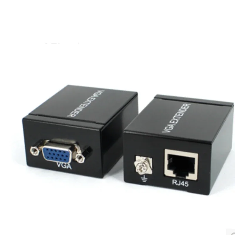 Repetidor extensor VGA sobre cable cat5e/6 de hasta 60M Extensor VGA UTP funciona con la mayoría de los monitores proyectores, HDTV y panel plano - imagen 2