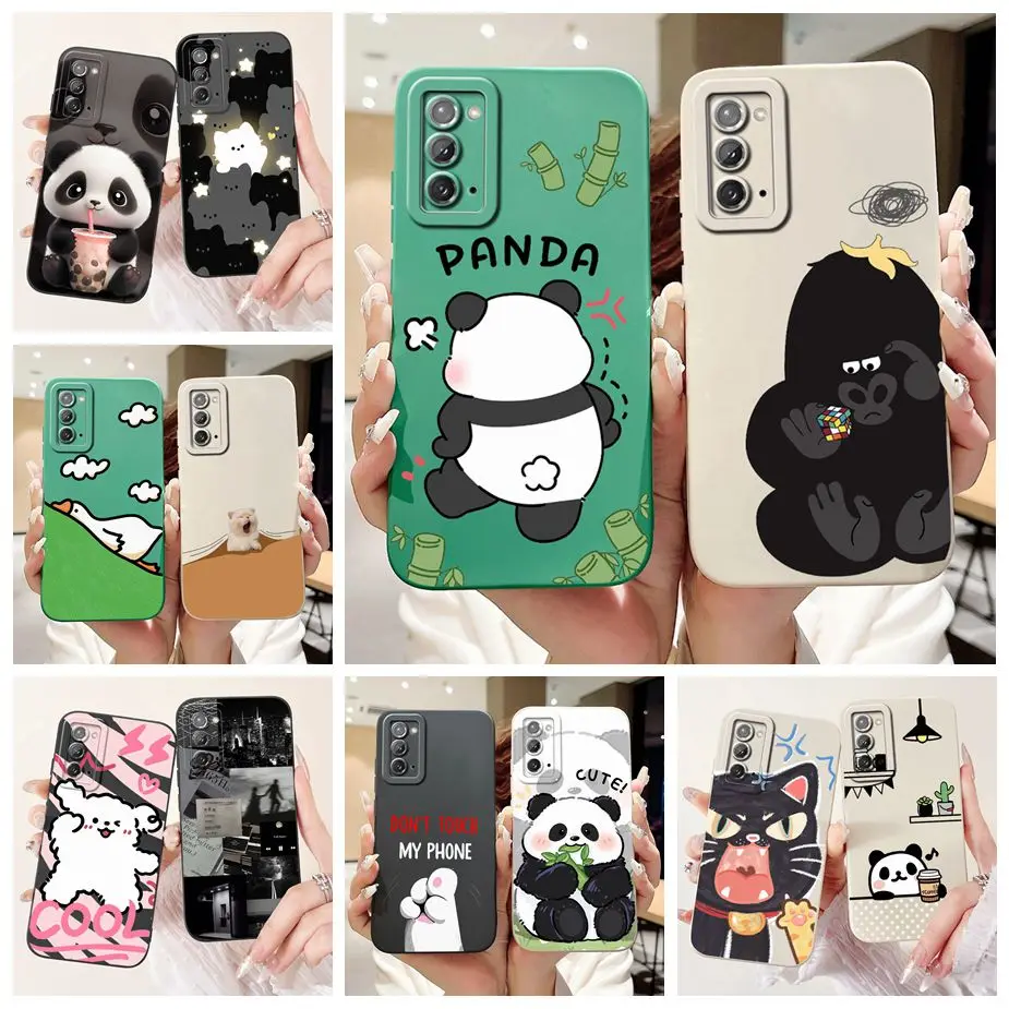 Para Samsung Galaxy Note 20 funda SM-N980F lindo Panda cubierta de dibujos animados suave TPU funda de teléfono para Samsung Note 20 Ultra Note20 5G parachoques