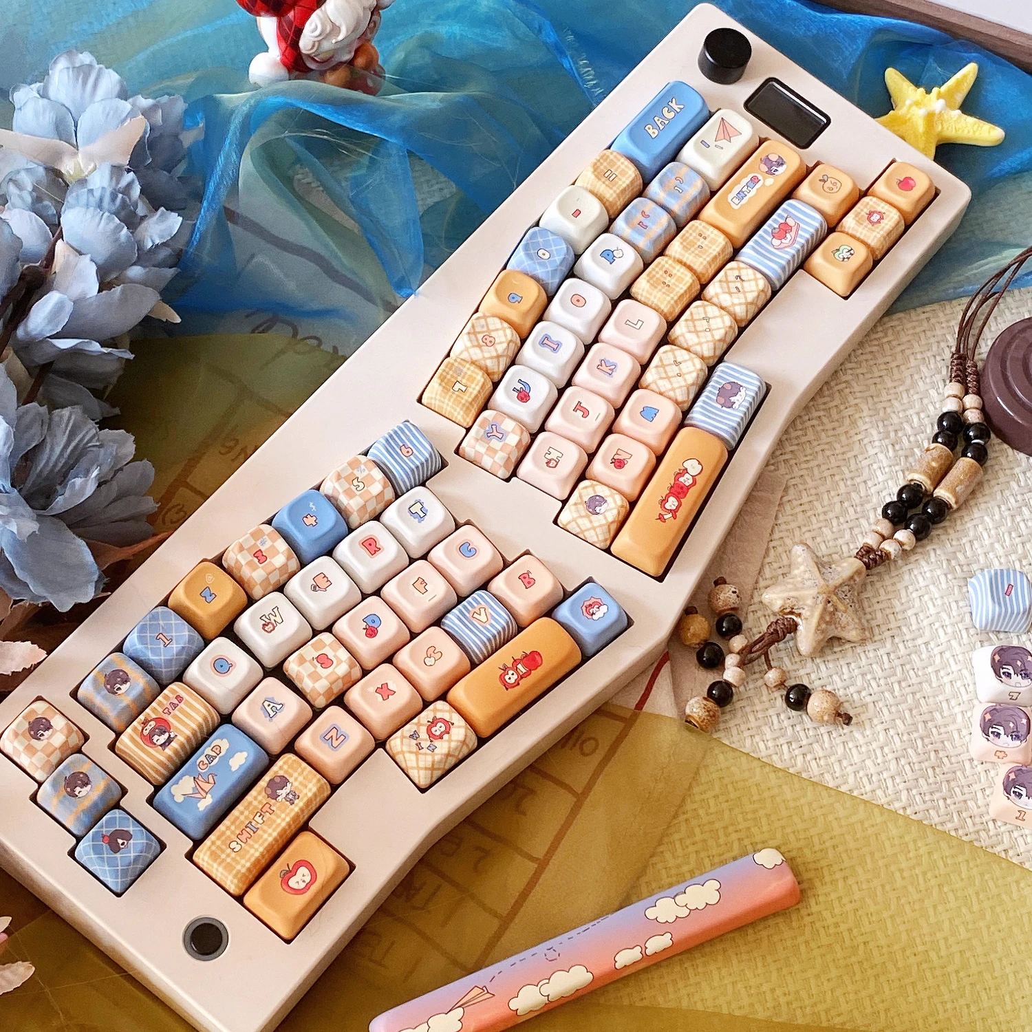 Caleb Keycaps EOA Cherry Profile Love and Deepspace Theme Anime Juego Redondo Dibujos animados Lindo PBT Keycap para teclado mecánico DIY