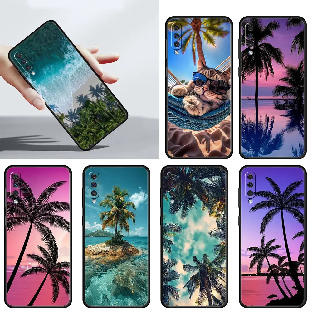 Funda de teléfono de palmera de coco para Samsung A24 A12 A16 A14 A32 A50 A70 A20E A20S A10S A22 A30 A40 A34 A54 A42 A52 5G A06 - imagen 2