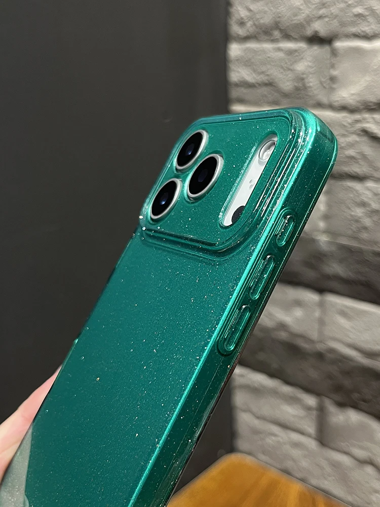Popular funda de teléfono de TPU con estrellas brillantes de color verde oscuro para iPhone 17 16 Pro Max Air 15 14 Plus 13 12 11 16e XS Max XR X - imagen 5