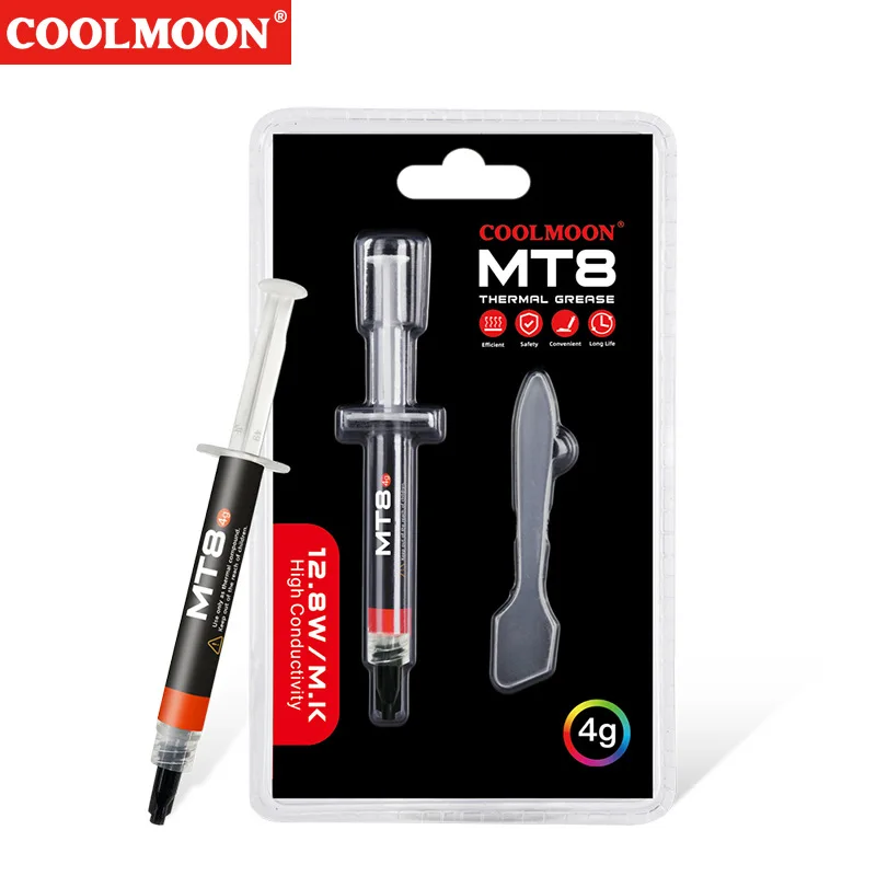COOLMOON MT8 grasa térmica ordenador de escritorio CPU tarjeta gráfica aislamiento de alta conductividad pasta conductora de disipación de calor