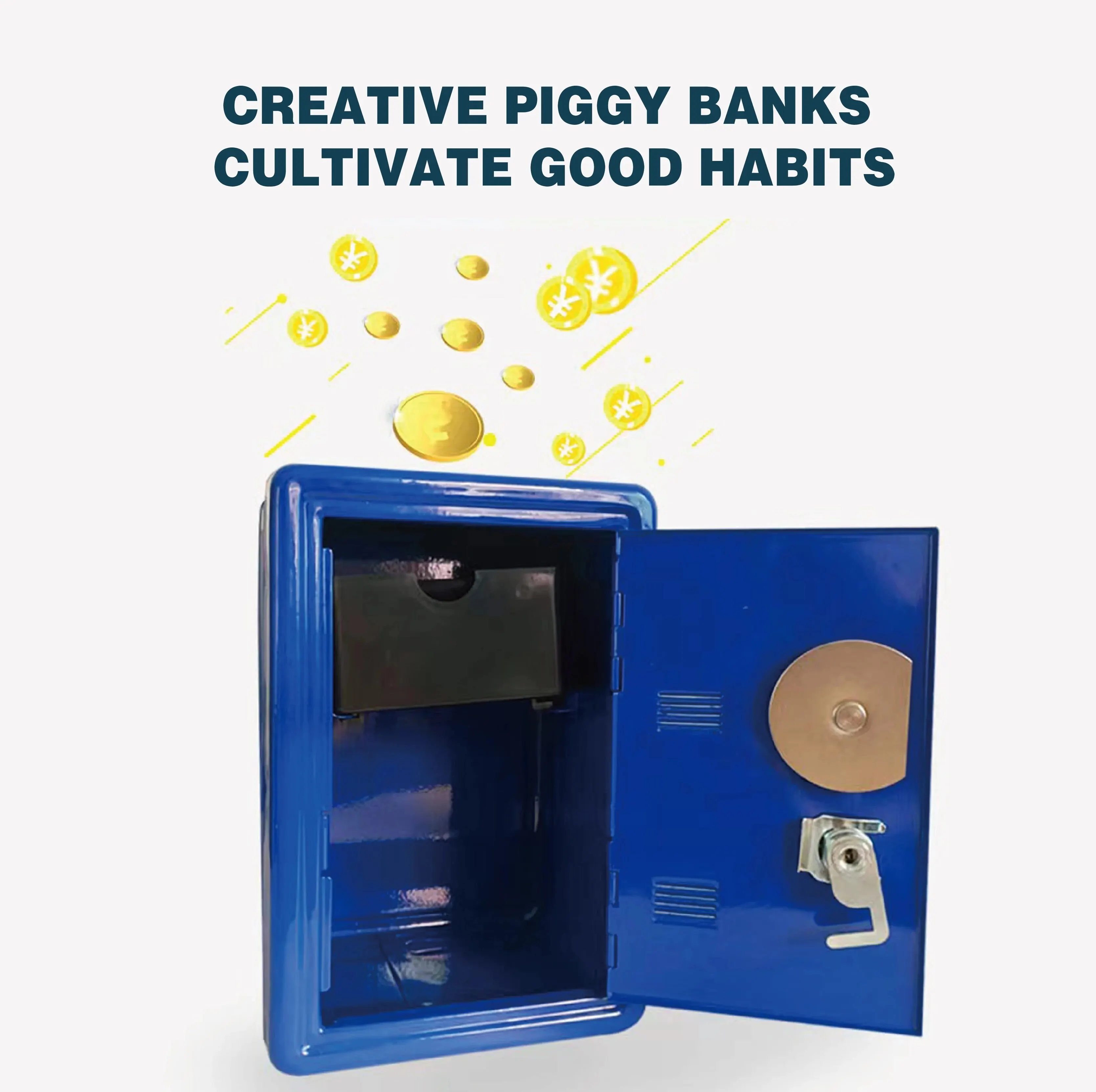 Caja de Seguro para el hogar, Mini hucha de Metal Vertical, seguro para llaves de coche, armario, decoración de escritorio - imagen 5