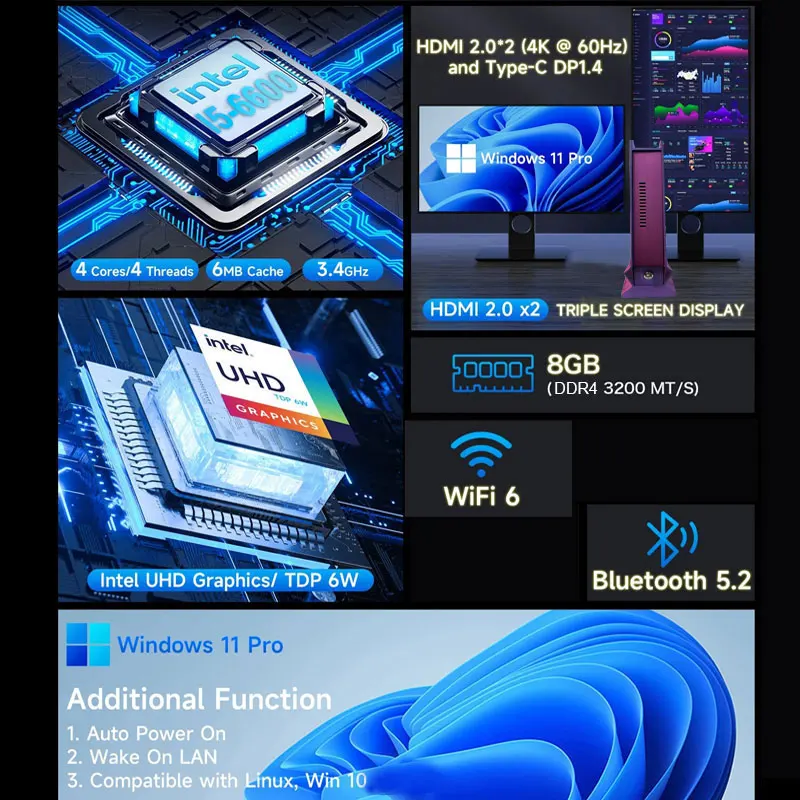 Nuevo I5-6600 sistema Dual G3 caja de juego Retro 99999 + juego Windows 11 sistema de juego Batocera 2TB para PS2 PS3 WIIU WII SS GAMECUBE Intel - imagen 5