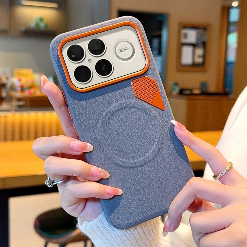 Para Xiaomi POCO F8 Ultra funda dura de PU magnética de carga inalámbrica funda protectora trasera para POCO F8 Pro F8Ultra carcasa de teléfono - imagen 4