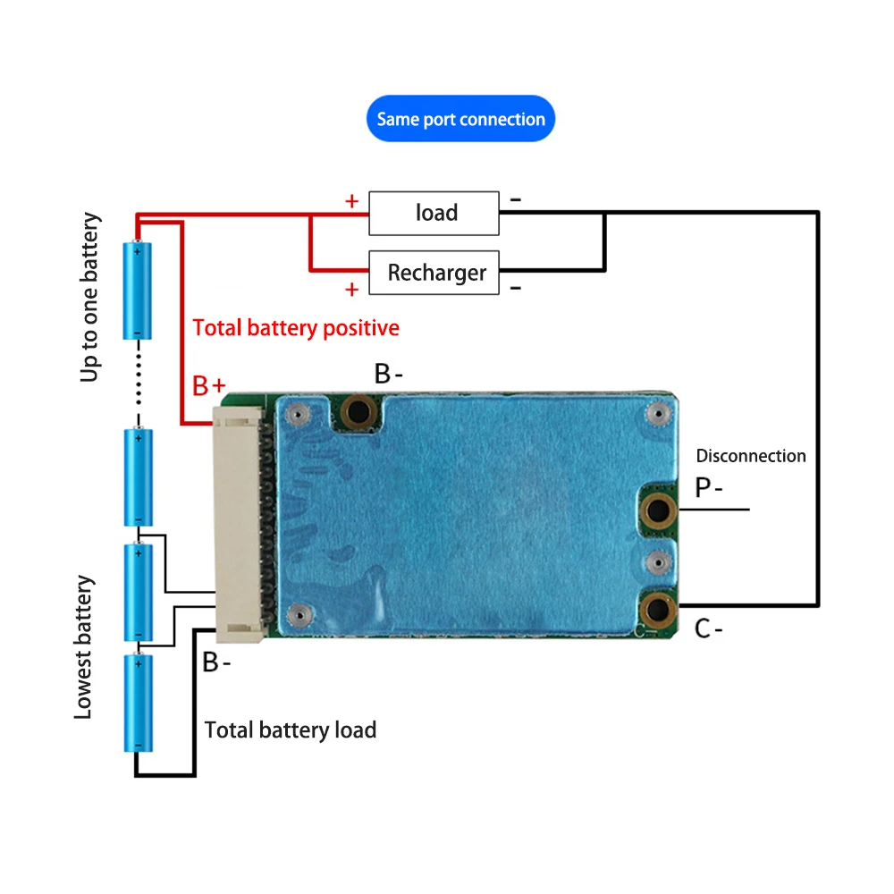 13S 15/20A Junta de Protección de Carga de la Batería de Litio Activa Ecualizador Módulo con Sistema de Gestión de Baterías de Control de Temperatura - imagen 3